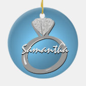 Ornement Rond En Céramique Anneau fiançailles "Épouse-moi" (Dos)