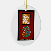 Ornement Rond En Céramique Année du rectangle du Dragon (Droite)