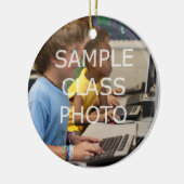 Ornement Rond En Céramique Année photo de l'enseignant (Gauche)