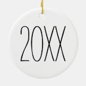 Ornement Rond En Céramique Année photo de l'enseignant (Dos)