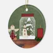 Ornement Rond En Céramique Anniversaire de Noël (Gauche)