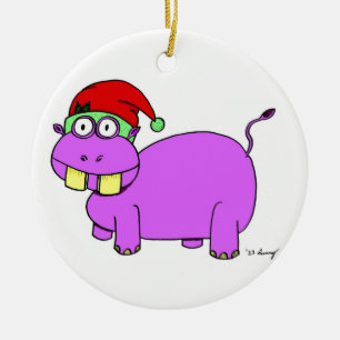 Ornement Rond En Céramique Anniversaire de Noël - Rouge