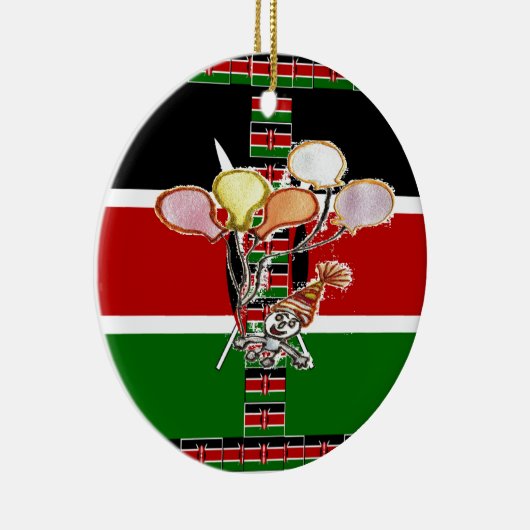 Ornement Rond En Céramique anniversaire du Kenya (Droite)