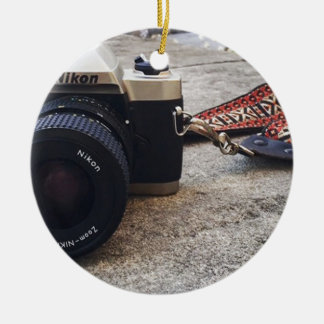Ornement Rond En Céramique Appareil-photo de film de Nikon