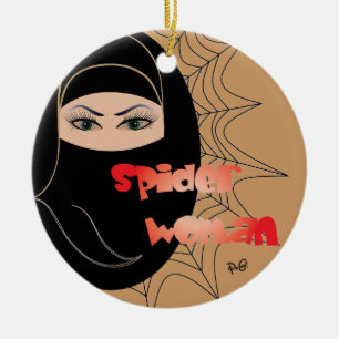 Ornement Rond En Céramique Araignées