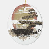 Ornement Rond En Céramique Arbre bonsaï (Gauche)