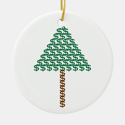 Ornement Rond En Céramique Arbre d'argent (Devant)