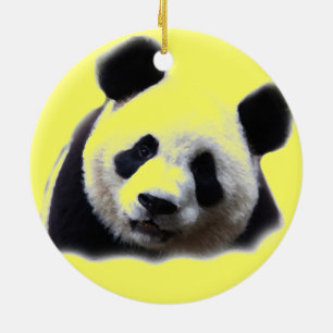 Ornement Rond En Céramique Arbre de Noël Panda