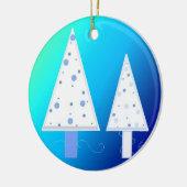 Ornement Rond En Céramique Arbres de Noël blancs élégants (Gauche)