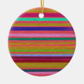 Ornement Rond En Céramique Arc-en-ciel rayures d'art abstrait moderne (Devant)