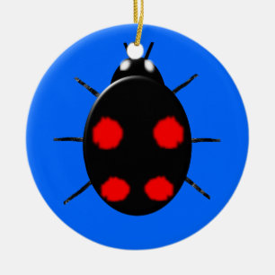 Ornement Rond En Céramique Arlequin Ladybird Enfants Personnalisé Anniversair
