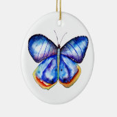 Ornement Rond En Céramique Arnament bleu papillon aquarelle (Droite)