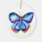 Ornement Rond En Céramique Arnament bleu papillon aquarelle (Gauche)