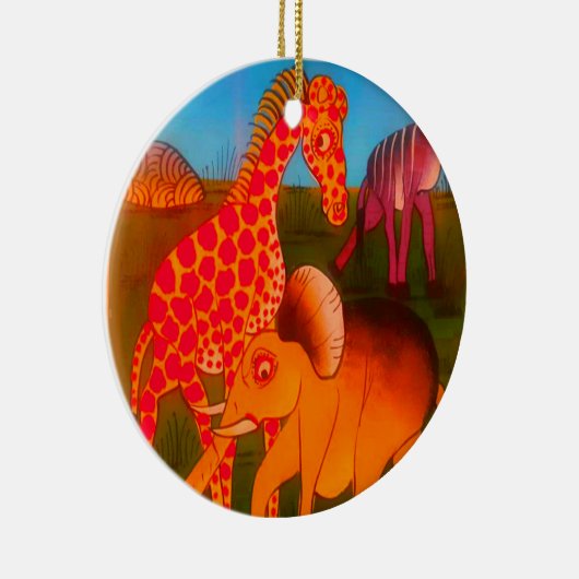 Ornement Rond En Céramique Art animal africain (Droite)