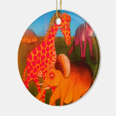 Ornement Rond En Céramique Art animal africain (Gauche)