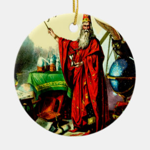 Ornement Rond En Céramique Art magique vintage d'étiquette de Litho de destin