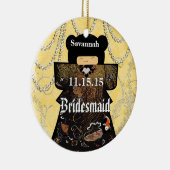 Ornement Rond En Céramique Asiatique Kimono Birdesmaid Cadeaux Coral Changes (Droite)