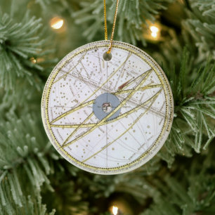 Ornement Rond En Céramique Astronomie vintage, chemin de la comète par Mattha