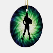 Ornement Rond En Céramique Athlète fille ; Cool (Droite)