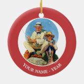 Ornement Rond En Céramique Attraper le grand (Dos)