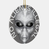 Ornement Rond En Céramique Aucun Alien N'Est Illégal (Droite)