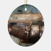 Ornement Rond En Céramique Avion - Pilote - Nuage volant (Gauche)