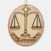 Ornement Rond En Céramique Avocat Justice Scales (Gauche)