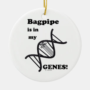 Ornement Rond En Céramique Bagpipe est dans mes gènes