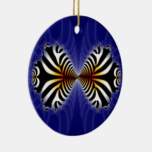 Ornement Rond En Céramique Baiser Poisson Fractal Zebra Poisson (Droite)