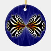 Ornement Rond En Céramique Baiser Poisson Fractal Zebra Poisson (Devant)