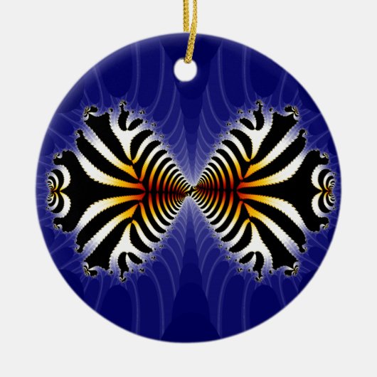 Ornement Rond En Céramique Baiser Poisson Fractal Zebra Poisson (Devant)