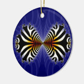 Ornement Rond En Céramique Baiser Poisson Fractal Zebra Poisson (Gauche)
