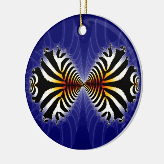 Ornement Rond En Céramique Baiser Poisson Fractal Zebra Poisson (Gauche)