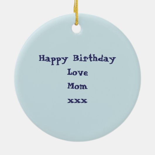 Ornement Rond En Céramique Baleine mignonne (Dos)