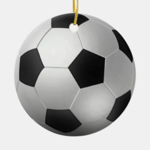 Ornement Rond En Céramique Ballon de football personnalisable Chirstmas