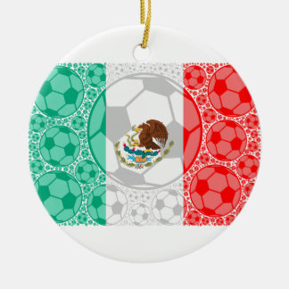 Ornement Rond En Céramique Ballons de football du Mexique