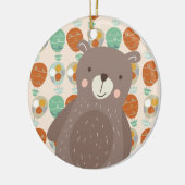 Ornement Rond En Céramique Ballons Whimsical à air chaud (Gauche)