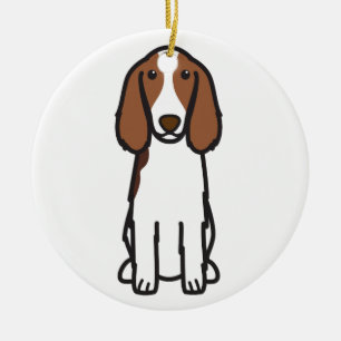 Ornement Rond En Céramique Bande dessinée de chien de springer spaniel de