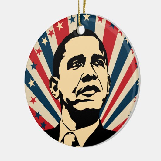 Ornement Rond En Céramique Barack Obama (Gauche)