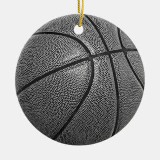 Ornement Rond En Céramique Basket-ball en niveaux de gris