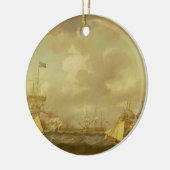 Ornement Rond En Céramique Bateaux de l'anglais venant pour ancrer dans une (Gauche)