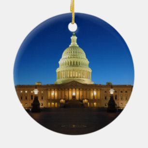 Ornement Rond En Céramique Bâtiment de capitol des Etats-Unis au crépuscule