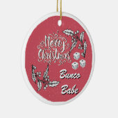 Ornement Rond En Céramique Bébé de Bunco de Joyeux Noël (Droite)