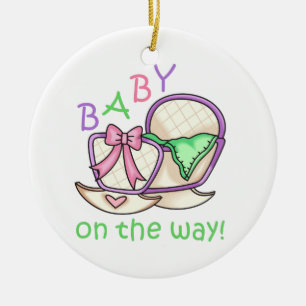 Ornement Rond En Céramique Bébé sur le chemin !