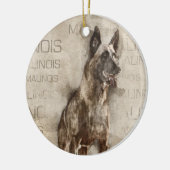 Ornement Rond En Céramique Belge Malinois - Mechelaar - Maligator (Gauche)
