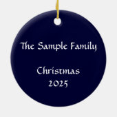 Ornement Rond En Céramique Bells argentées, houx et verre souillé (Dos)