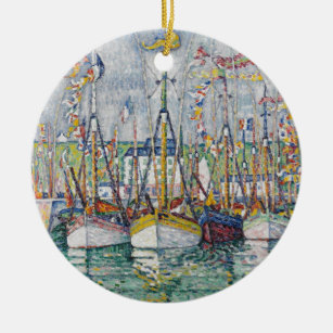 Ornement Rond En Céramique Bénédiction de la flotte de thon chez Groix, 1923