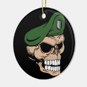 Ornement Rond En Céramique Beret vert crâne (Gauche)