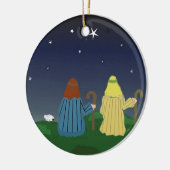 Ornement Rond En Céramique Bergers dans les champs (Gauche)