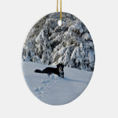 Ornement Rond En Céramique Berner dans la neige (Droite)